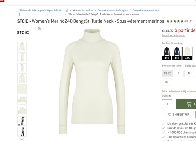 Immagine 1 di Marie su Stoic - Women's Merino240 BengtSt. Turtle Neck - Intimo lana merinos